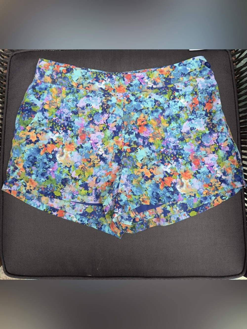 Watercolour rainbow chiffon shorts multicolour